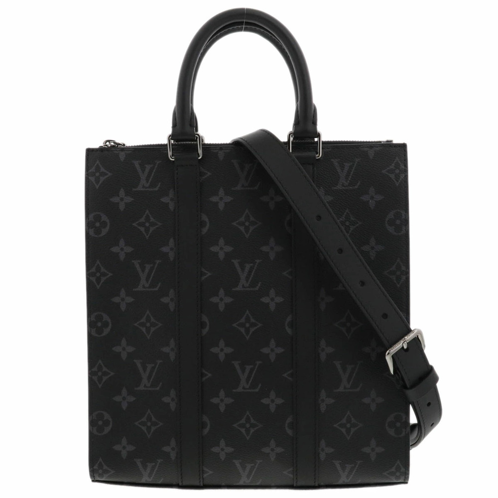 LOUIS VUITTON Sac Plat Cross Handbag Monogram Eclipse Black